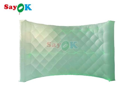 White LED Lights Inflatable Photo Booth Curved Wall For Inflatable Exhibition Stands