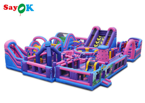 Amusement Park Inflatable Bounce With Slide Digital  Printing