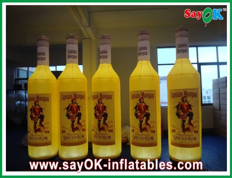 H2m Inflatable Lighting Decoration , 190T Nylon Cloth Inflatable Wine Bottle