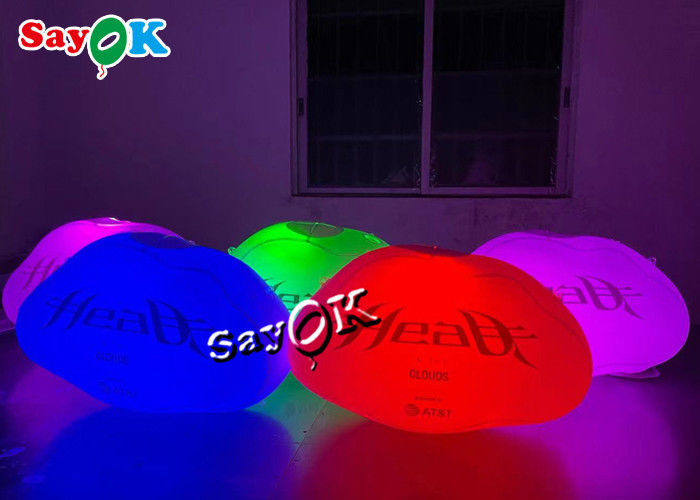 60cm Advertising Hanging Airtight Led Lighting Cloud Inflatable With Logo Printing