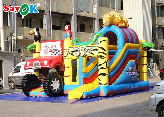 Animals Combo Kids 5.5x5x4.4m Inflatable Bounce House With Slide