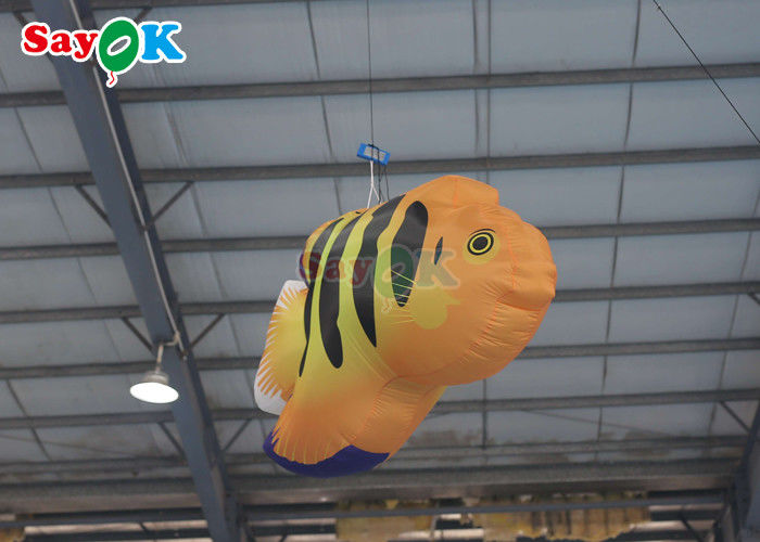 Big Oxford LED Inflatable Flying Fish For Amusement Parks