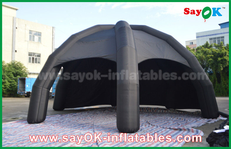 Inflatable Wedding Tent Black PVC Inflatable Air Tent / Advertising Dome Spider Tent With Blower