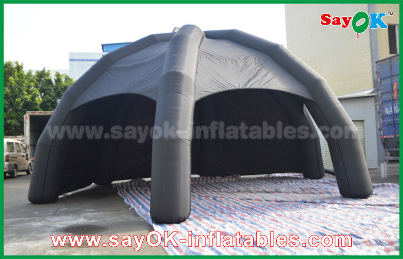 Inflatable Wedding Tent Black PVC Inflatable Air Tent / Advertising Dome Spider Tent With Blower