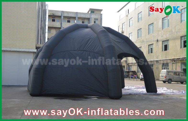 Inflatable Wedding Tent Black PVC Inflatable Air Tent / Advertising Dome Spider Tent With Blower