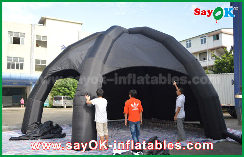 Inflatable Wedding Tent Black PVC Inflatable Air Tent / Advertising Dome Spider Tent With Blower