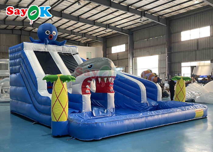 Shark theme Commercial Inflatable Air Bouncer Castle With Dry Slide