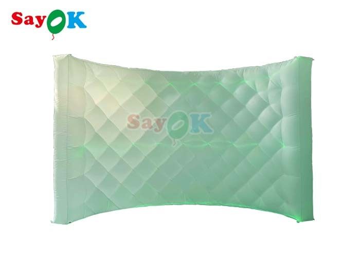 White LED Lights Inflatable Photo Booth Curved Wall For Inflatable Exhibition Stands
