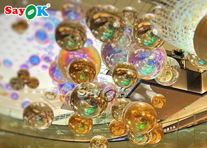 Gold And Silver 2.5m Waterproof Inflatable Mirror Ball For Party