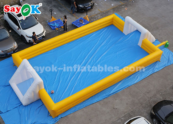 거대한 부풀게할 수 있는 축구 12*6m 노랑색 PVC 부풀게할 수 있는 스포츠 경기 부풀게할 수 있는 축구 경기장