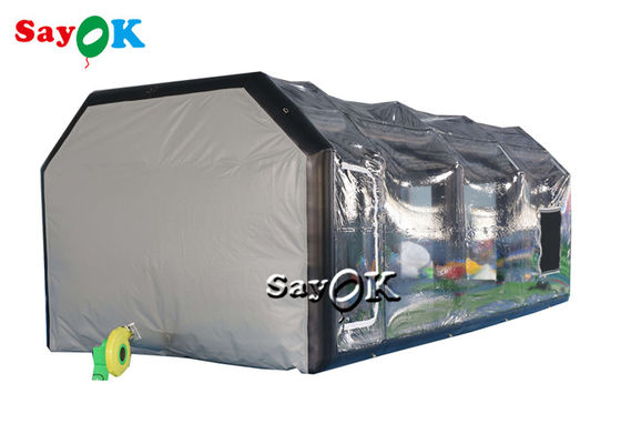 맑은 팽창 텐트 8x4x3mH 검은색 휴대용 팽창 공기 텐트 공기 밀폐 자동차 스프레이 부스